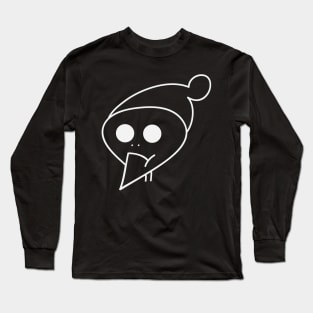 Comic Skull head with hat. No smile, just stoic and cool Birthday Gift Shirt Long Sleeve T-Shirt